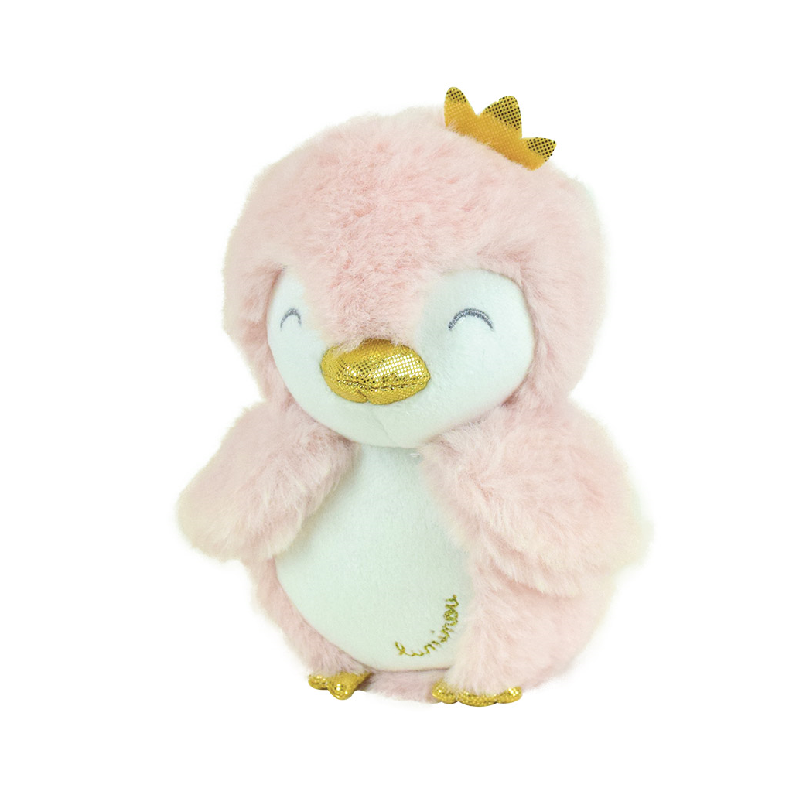  - luminou - peluche luminescente pingouin rose 14 cm 